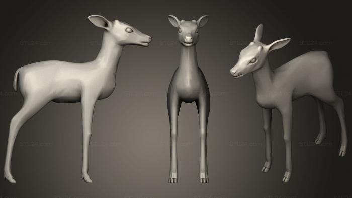 Animal figurines (DEER LOWPOLY, STKJ_0867) 3D models for cnc